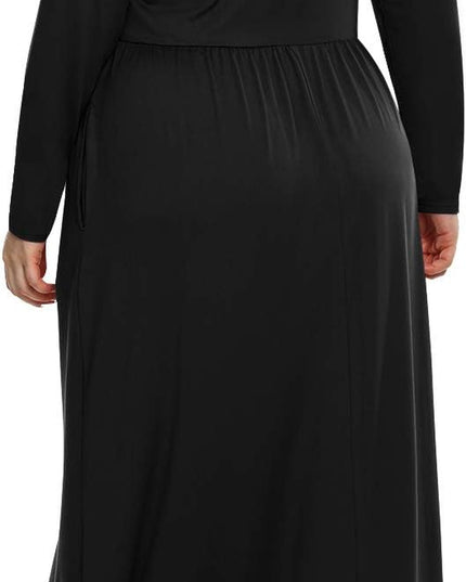 Women'S plus Size Maxi Dresses for Curvy Women Long Sleeve Casual Dress