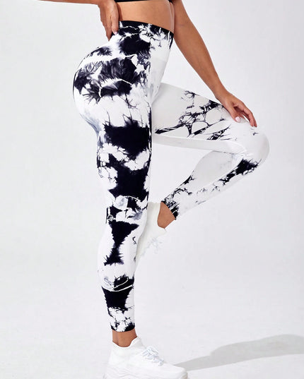 Core Rhythm Tie Dye Tummy Control Sports Leggings