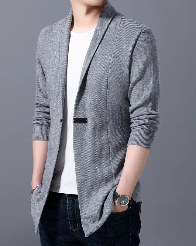 Cardigan Mens Sweaters Spring Autumn Men Casual Cardigan Jacket Man Solid Color Long Sweater Windbreaker Single Button Coats
