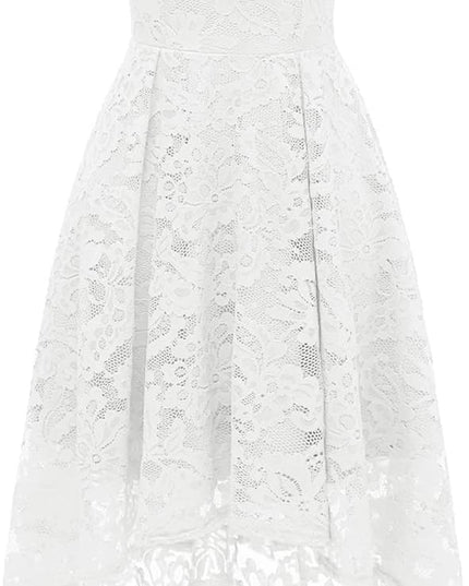 Women Halter Lace Wedding Guest Dress Hi-Lo Cocktail Party Bridesmaid Formal Dresses