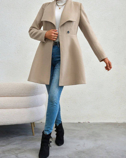 Chiquease Waterfall Collar Double Button Overcoat