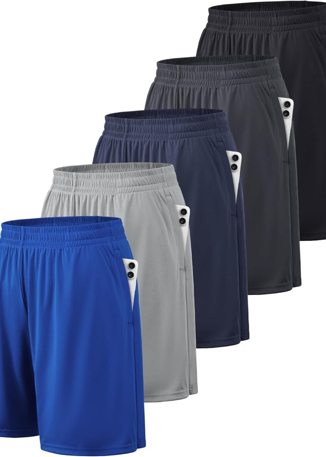 Athletic Shorts for Men with Pockets and Elastic Waistband Quick Dry Activewear