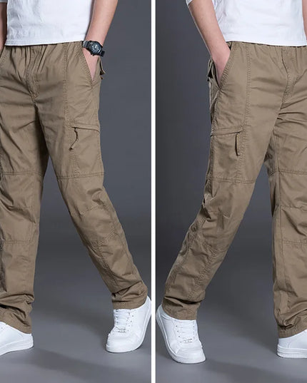 Summer Autumn Fashion Men Pants Casual Cotton Long Pants Straight Joggers Homme plus Size 5Xl 6Xl Flat Trousers for Men Clothing