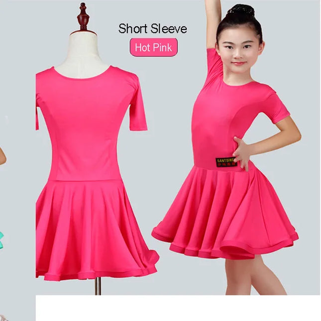 New Girls Ballroom Dancing Waltz Tango Dress Kids Salsa Bachata Latin Dance Costume Latin Dancing Clothes for Sale