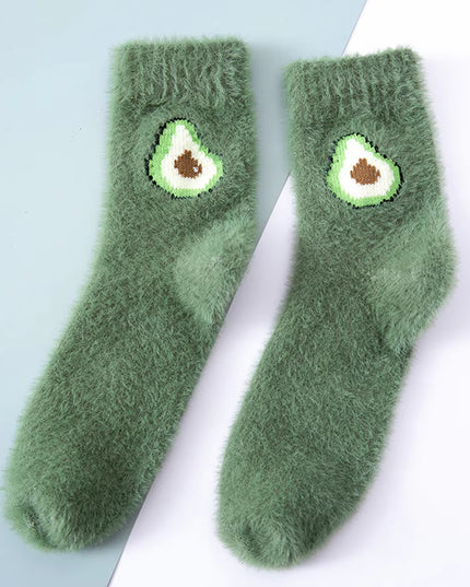2 Pairs Cute Cow Spots Print Socks, Thickened & Warm Coral Fleece Socks, Women'S Stockings & Hosiery