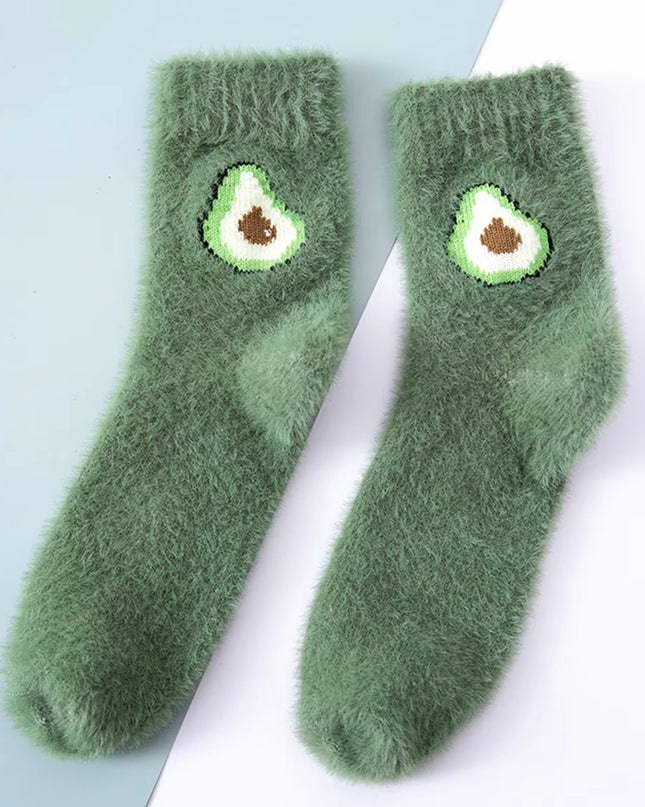 2 Pairs Cute Cow Spots Print Socks, Thickened & Warm Coral Fleece Socks, Women'S Stockings & Hosiery