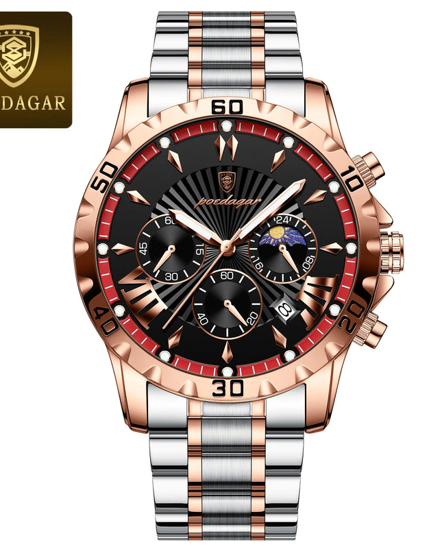 Luxury High Quality Watch for Man Waterproof Luminous Chronograph Date Men Watch Stainless Steel Quartz Men'S Watches