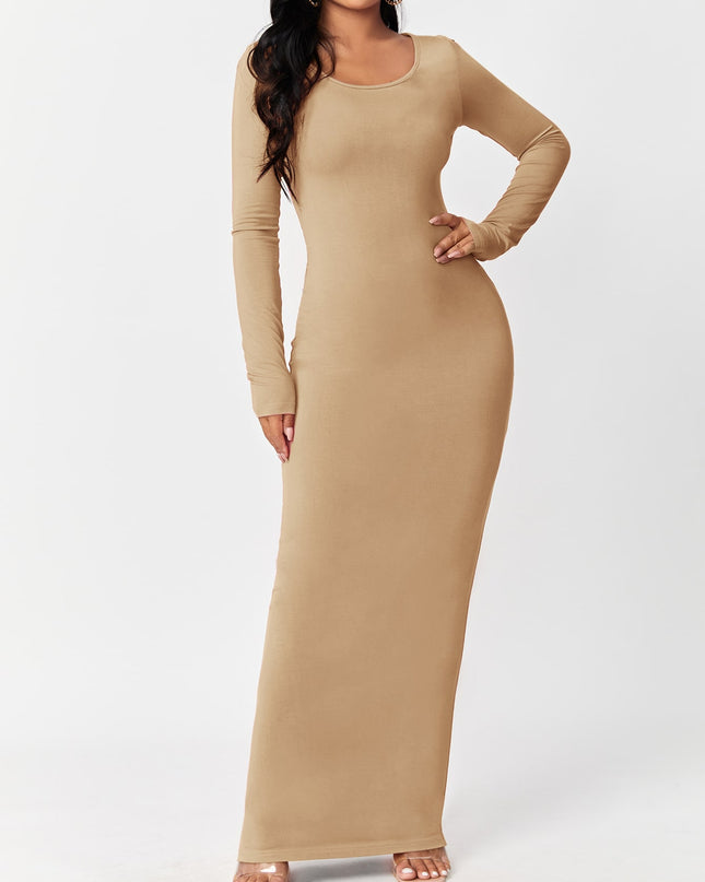 SXY Solid Maxi Bodycon Dress