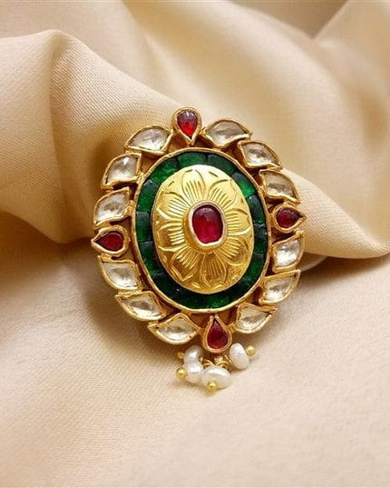 Kundan Oval Ring-0
