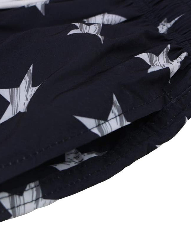 Quick Drying Swim Trunks Men 7'' Beach Swimming Shorts Bathing Suit Striped Swimwear Board Shorts with Pockets