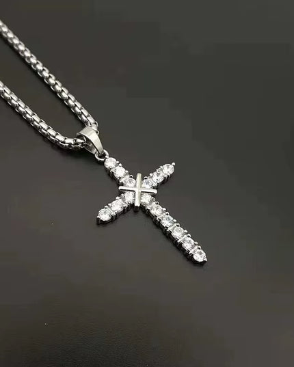 Fashion Female Cross Pendants Dropshipping Gold Black Color Stainless Steel Jesus Cross Pendant Necklace Jewelry for Men/Women