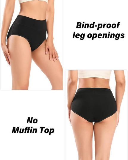 Women'S Underwear Cotton High Waist Briefs Full Coverage Soft Breathable Ladies Pantie