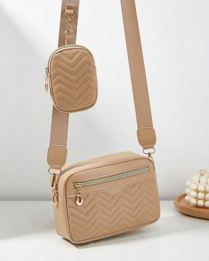 1 Piece Women'S Small Square Shoulder Bag, Quilted Crossbody Handbag with Coin Purse