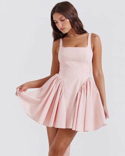 Mingmingxi Summer Mini Backless a Line Dress Sexy White Big Bow Dress Casual Women Birthday Holiday Dress New Arrivals