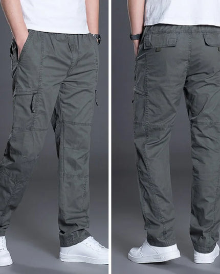 Summer Autumn Fashion Men Pants Casual Cotton Long Pants Straight Joggers Homme plus Size 5Xl 6Xl Flat Trousers for Men Clothing