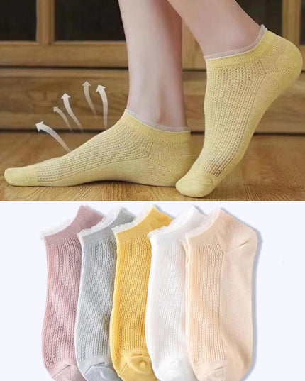 5 Pairs Womens Socks Lovely Cow Pattern Short Socks Creative Printing Socks Ankle Sock