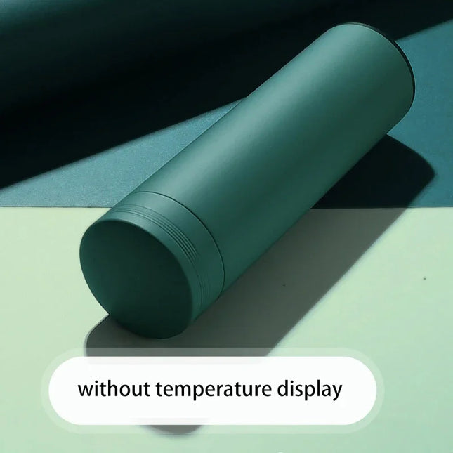500ml Stainless Steel Vacuum Thermal Water Bottle with Digital Temperature Display - Leakproof Frosted Thermos for Coffee and Milk