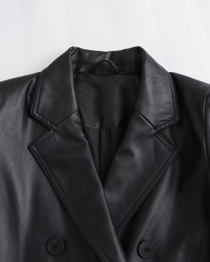 Autumn and Winter New Women'S Clothing Loose Fashion Casual Imitation Leather Coat