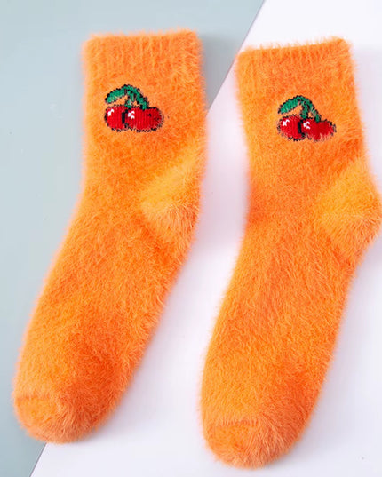 2 Pairs Cute Cow Spots Print Socks, Thickened & Warm Coral Fleece Socks, Women'S Stockings & Hosiery