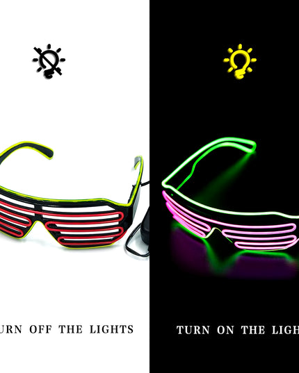 Glowing Glasses LED Gafas Luminous Bril Neon Christmas Glow Sunglasses Flashing Light Glass for Party Supplies Prop Costumes New