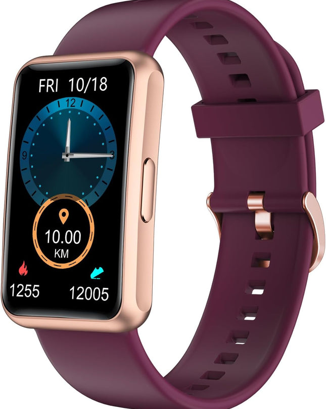 Fitness Tracker No Bluetooth No APP No Phone Needed, Fitness Watch for Men Women Parents IP68 Waterproof with Full Touch Screen Steps Calories Counter Sleep Tracker Alarm Clocks (Purple)