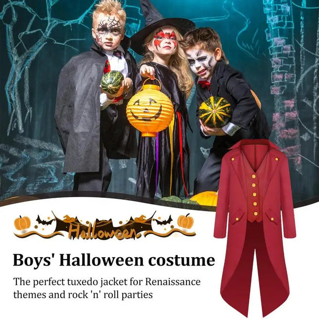 Joker Costume for Men Pirate Jacket Men Steampunk Coat Tailcoat Lightweight for Halloween Photos Vampires Boys Aged 6-14 Kids