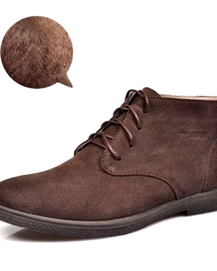 New Men Shoes Winter Boots Suede Leather Boots Men Snow Boots Waterproof Winter Shoes Leather Men Ankle Boots Fur Men Shoes