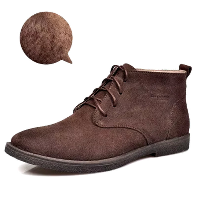New Men Shoes Winter Boots Suede Leather Boots Men Snow Boots Waterproof Winter Shoes Leather Men Ankle Boots Fur Men Shoes