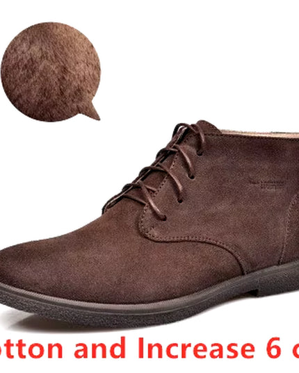 New Men Shoes Winter Boots Suede Leather Boots Men Snow Boots Waterproof Winter Shoes Leather Men Ankle Boots Fur Men Shoes
