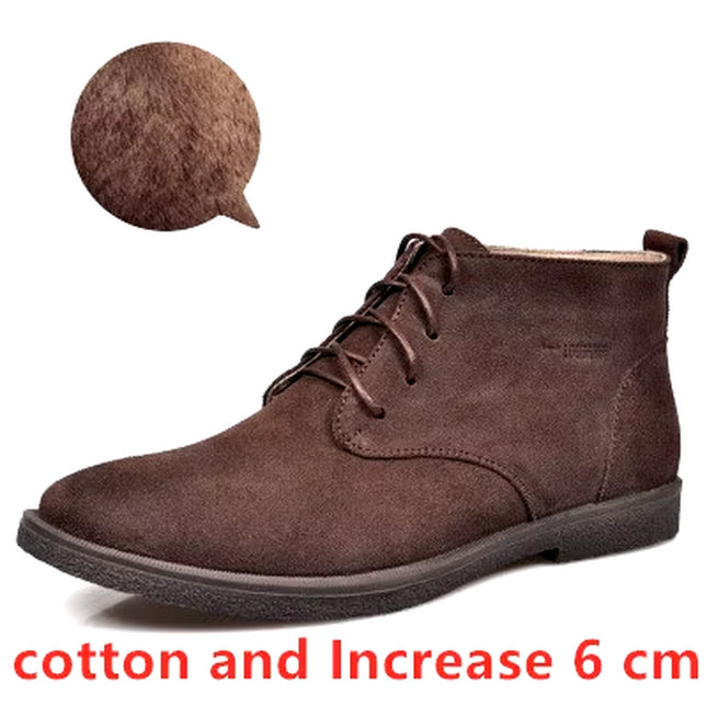 New Men Shoes Winter Boots Suede Leather Boots Men Snow Boots Waterproof Winter Shoes Leather Men Ankle Boots Fur Men Shoes