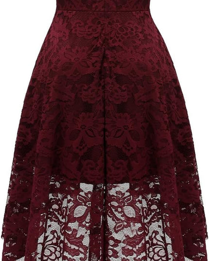 Women Halter Lace Wedding Guest Dress Hi-Lo Cocktail Party Bridesmaid Formal Dresses
