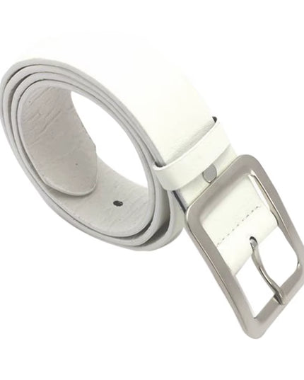 2025 Square Pin Buckles Belts Men Silver Buckle Leather Belts for Jeans Retro Wild Belts for Men Waistbands Students Strap
