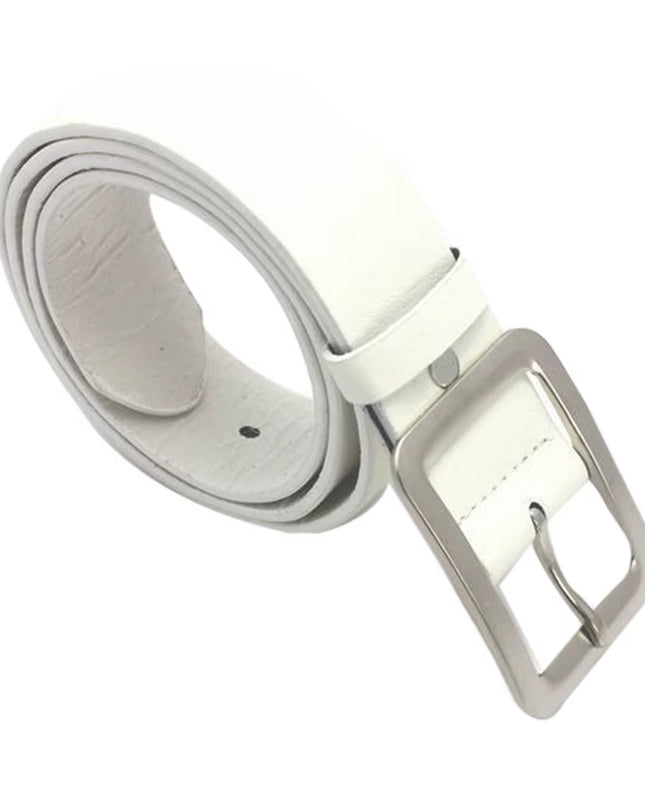 2025 Square Pin Buckles Belts Men Silver Buckle Leather Belts for Jeans Retro Wild Belts for Men Waistbands Students Strap
