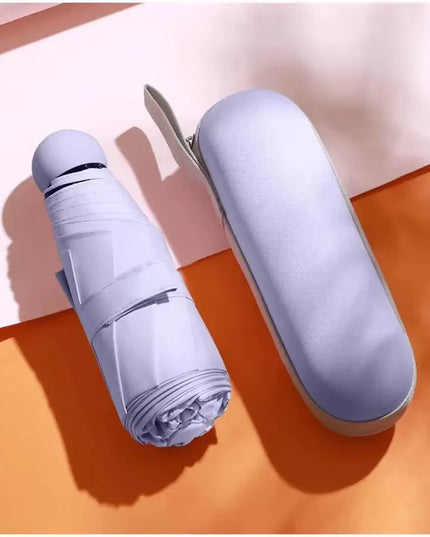 Capsule Umbrella Small and Portable Solid Color Sunshade for Women and Rain Dual Use Protection