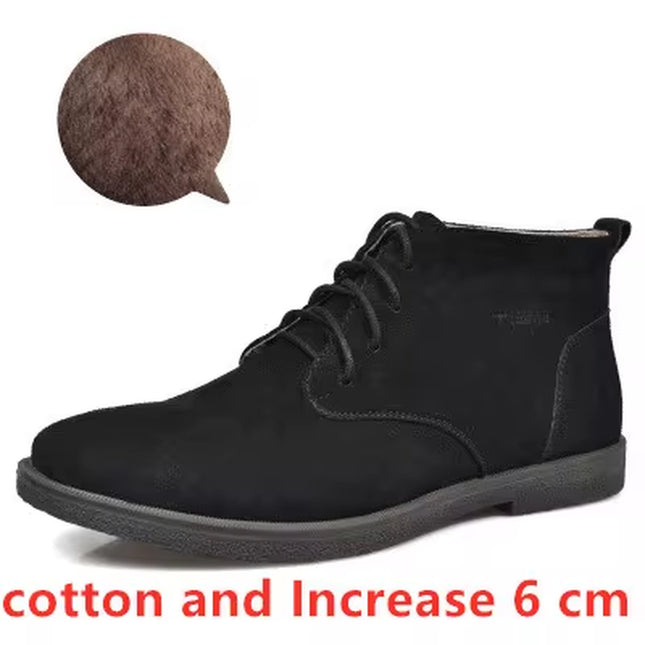 New Men Shoes Winter Boots Suede Leather Boots Men Snow Boots Waterproof Winter Shoes Leather Men Ankle Boots Fur Men Shoes