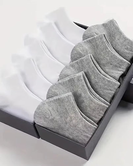 10/20/40 Pairs Men'S Boat Socks Business Sport Sweat Absorption Mature Summer Autumn Solid Color Versatile Ankle Socks