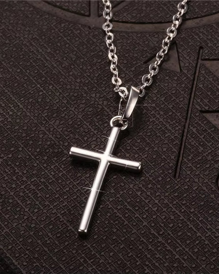 Fashion Female Cross Pendants Dropshipping Gold Black Color Stainless Steel Jesus Cross Pendant Necklace Jewelry for Men/Women