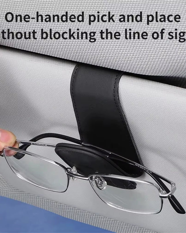 Universal Car Auto Sun Visor Eyeglass Hanger Clip Leather Glasses Holder Magnetic Multi-Function Automobile Accessories Storage
