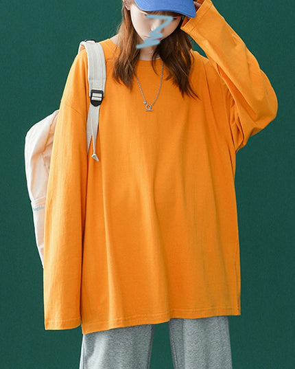 2025 Autumn Long Sleeve T-Shirt Women Basic Tee Shirt Oversize T Shirt Women Casual O-Neck Women Tshirt