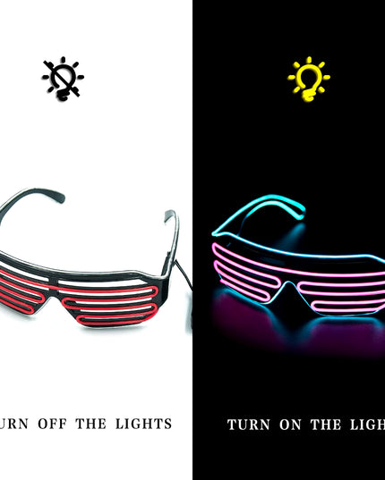 Glowing Glasses LED Gafas Luminous Bril Neon Christmas Glow Sunglasses Flashing Light Glass for Party Supplies Prop Costumes New