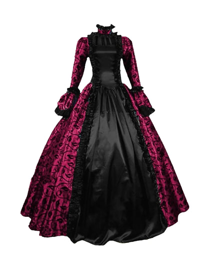 Fall Winter Dresses for Women, Retro Floral Printed Ball Gowns Dress Skirt Evening Party Dress Formal Evening Dress Fall Winter Gothic Retro Floral Print Ball Gowns Gowns Dress