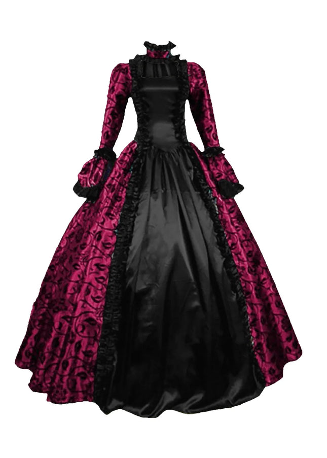Fall Winter Dresses for Women, Retro Floral Printed Ball Gowns Dress Skirt Evening Party Dress Formal Evening Dress Fall Winter Gothic Retro Floral Print Ball Gowns Gowns Dress