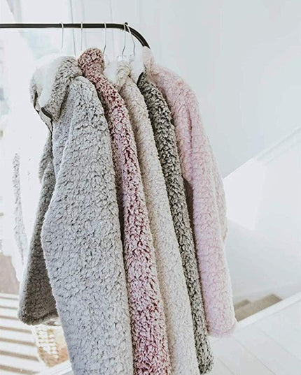 Women'S Long Sleeve 1/4 Zipper Pullover Sherpa Fleece Winter Oversized Outwear Sweatshirt Coat