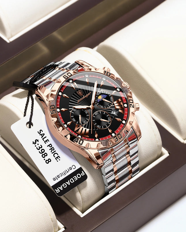 Luxury High Quality Watch for Man Waterproof Luminous Chronograph Date Men Watch Stainless Steel Quartz Men'S Watches