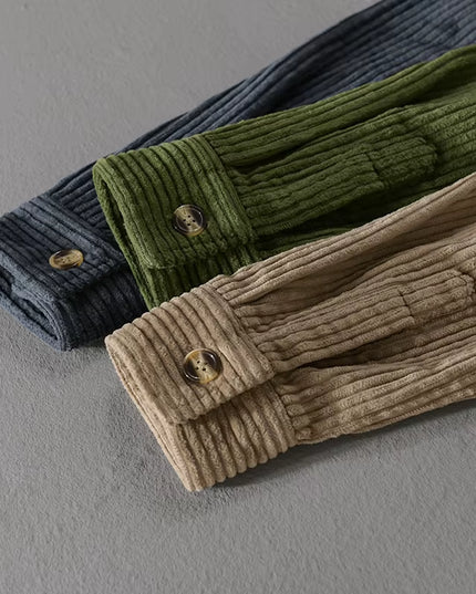 Thickening plus Size Long Sleeve Corduroy Cotton Shirt Men Brand Trendy French Style Designer Quality Top Clothes Chemise Homme
