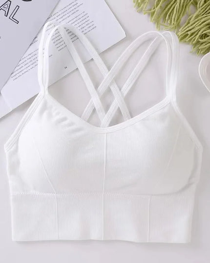 Sexy Women Tops Back Cross Strap Tank Top Push up Running Sports Bra Breathable Soft Fitness Beauty Solid Color Yoga Bra