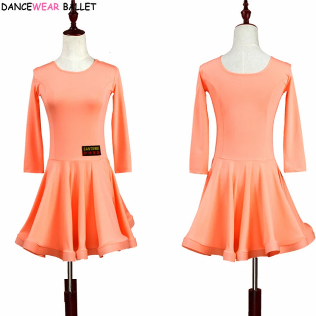 New Girls Ballroom Dancing Waltz Tango Dress Kids Salsa Bachata Latin Dance Costume Latin Dancing Clothes for Sale