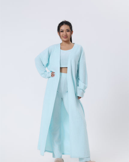 Cozy Pajama Set, 3 Piece Lounge Set, Cute Loungewear, Warm Suit Sets, Matching Set, Lounge Set, 3 Piece Pant Sets, Women Winter Dress