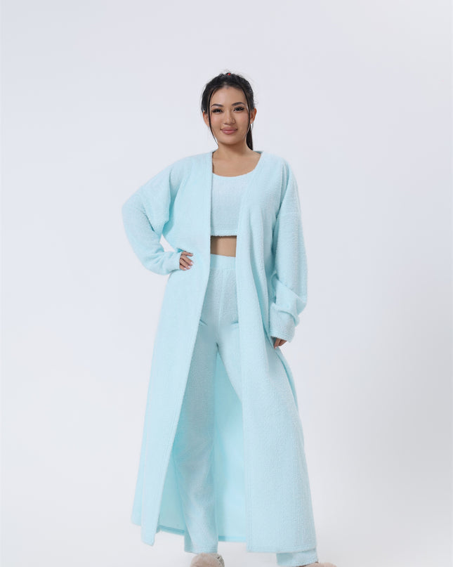 Cozy Pajama Set, 3 Piece Lounge Set, Cute Loungewear, Warm Suit Sets, Matching Set, Lounge Set, 3 Piece Pant Sets, Women Winter Dress