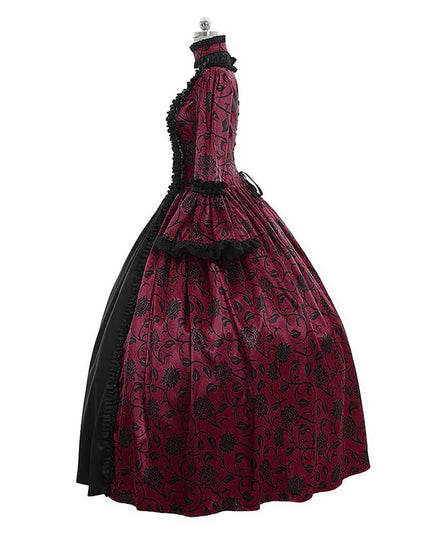 Fall Winter Dresses for Women, Retro Floral Printed Ball Gowns Dress Skirt Evening Party Dress Formal Evening Dress Fall Winter Gothic Retro Floral Print Ball Gowns Gowns Dress